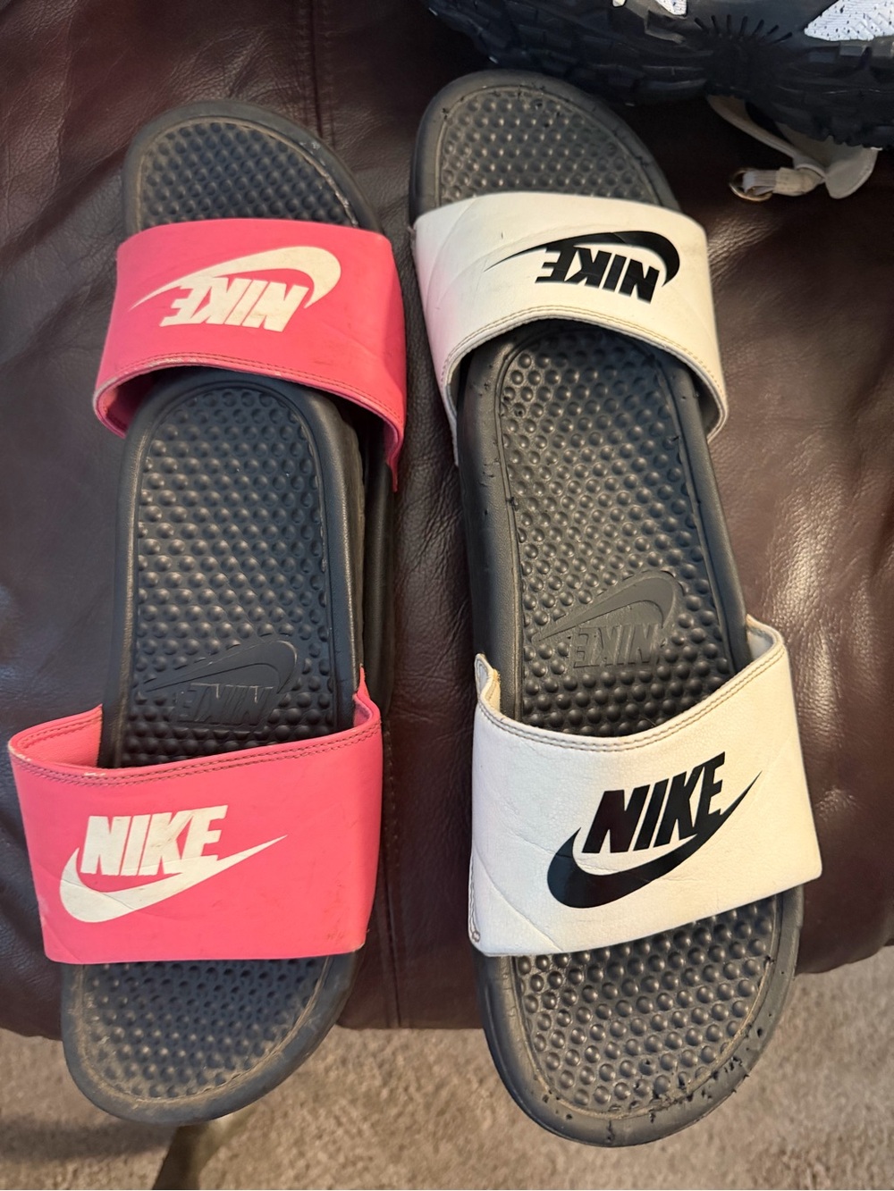 Nike Kids Two-Tone Slide Sandals - Pink & White